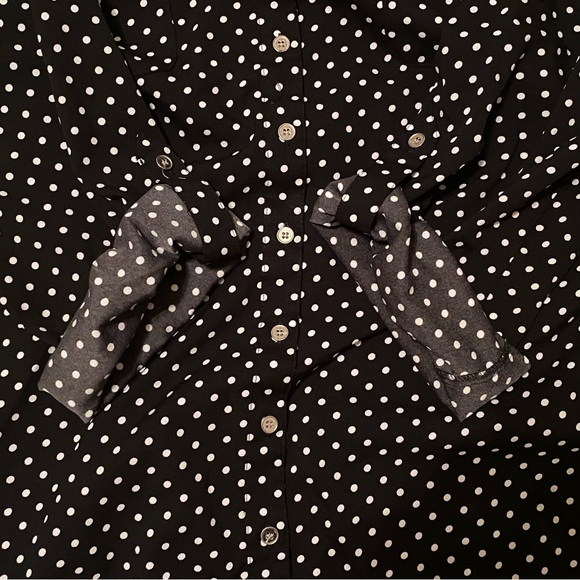 BLACK and WHITE POLKA DOT BLOUSE 3X by Elementz SHIRT - Picture 5 of 11